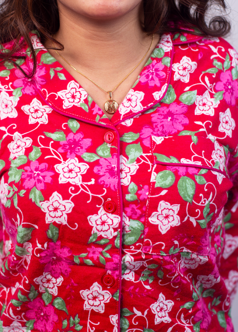 Flannel Floral Red Pjs