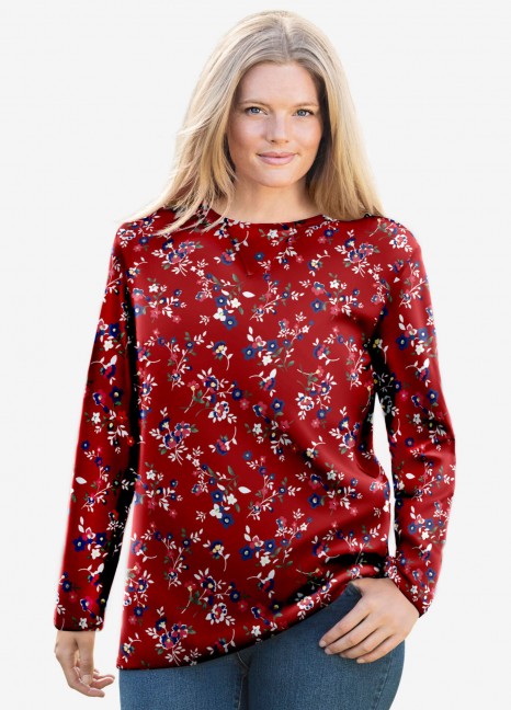 Thermal Sweatshirt Red Florals SS-06
