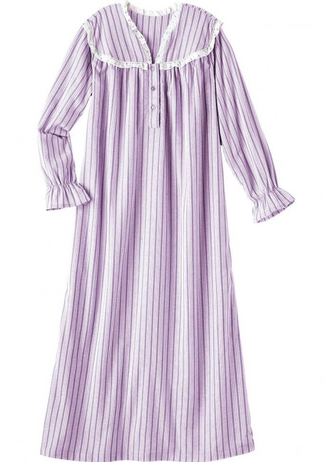 Stripes Lace Purple Flannel FLT-35