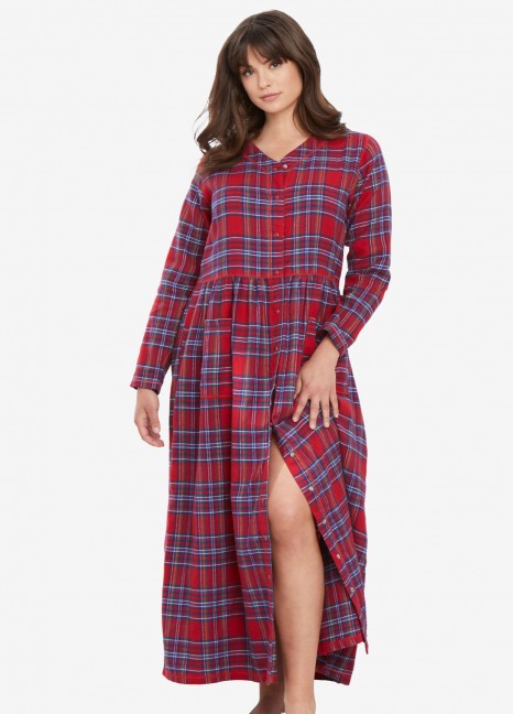 Flannel Gown Red Plaid