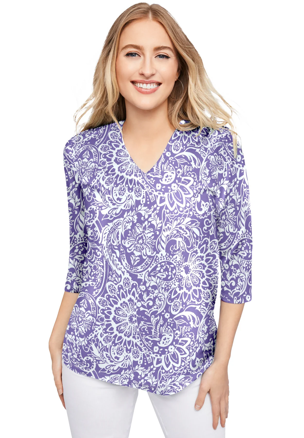 Purple Abstract Top FT-5945