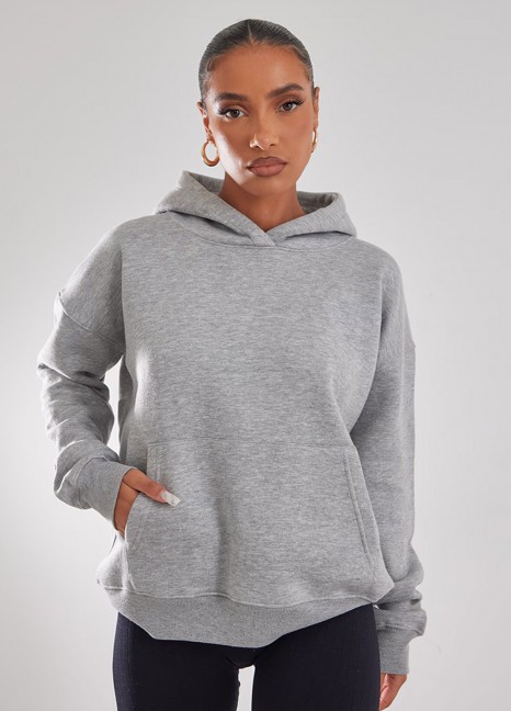 Fleece Hood Grey Pullover BP