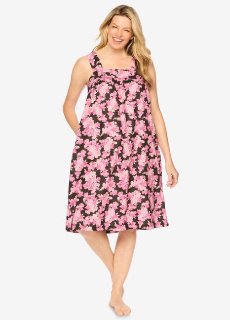 Cotton Rasberry Flowers Long