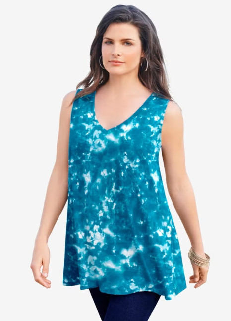 S-Green Tie Dye Sleeveless Top 1255