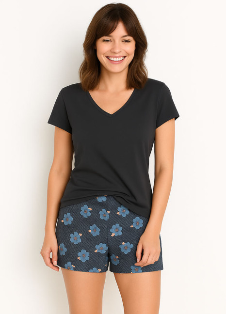 Malay Floral Shorty Pjs