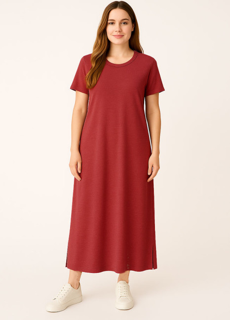 Fluid Long Gown Maroon