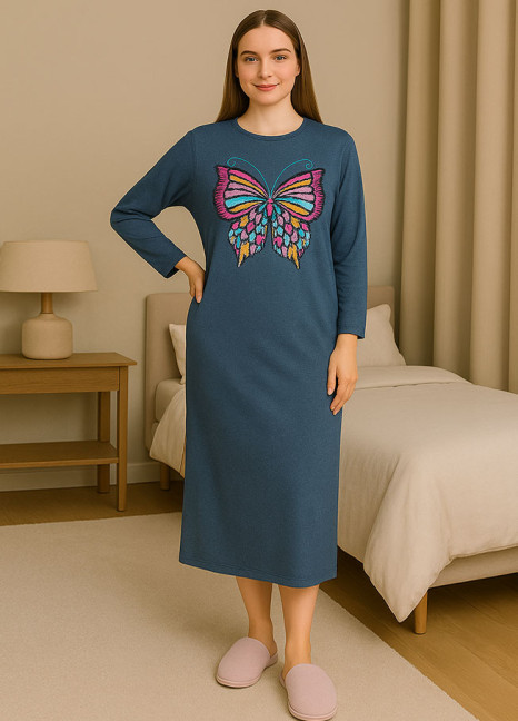 FS Fluid Long Gown Sea Green Butterfly FS