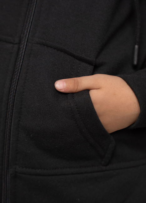 ChillChamps Boys Black Zipper Hoodie