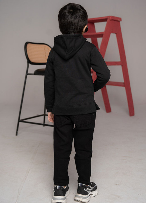 ChillChamps Boys Black Zipper Hoodie