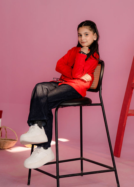 Junior Girls Red Cardigan