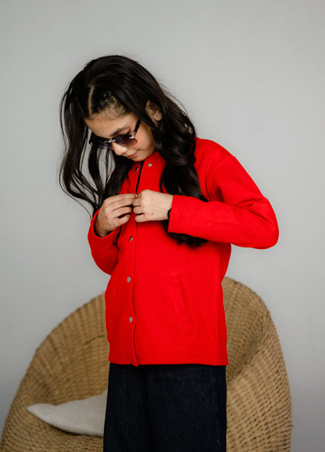 Junior Girls Red Cardigan