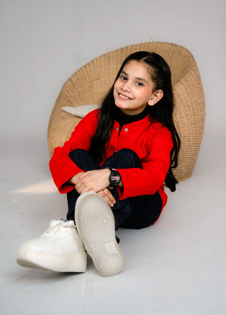 Junior Girls Red Cardigan