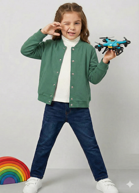 Junior Girls LD-Greenish Cardigan