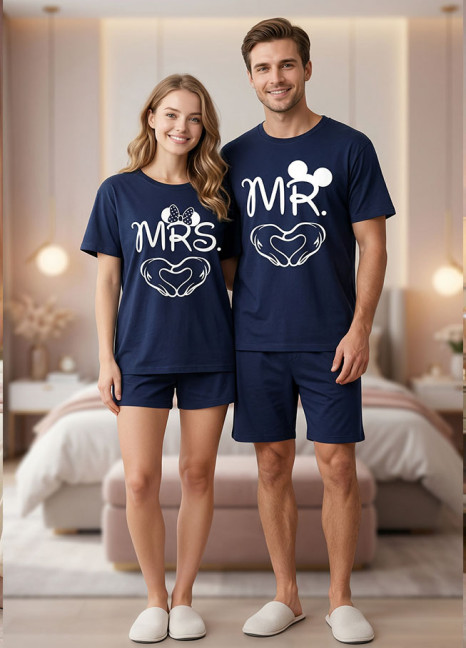 Couple Matching “Mr & Mrs” Shorty Set