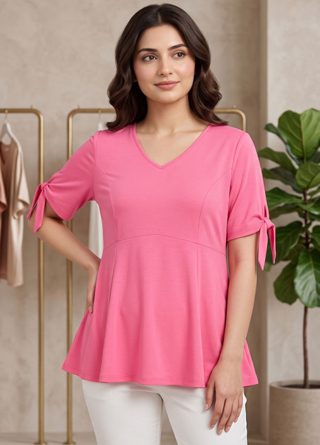 French Pink Peplum Hem HS FT-0377