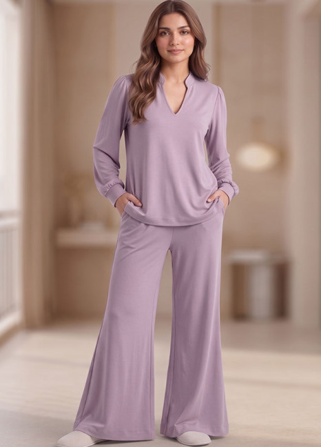 Full Sleeve V-Neck Plazo Set