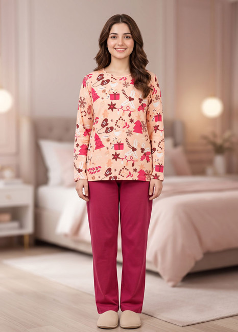 Coral-Maroon Thermal Pjs FS