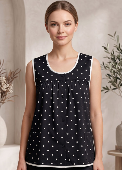 Black Polka Button FT