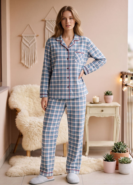Flannel Corn-Maroon Checkered Pjs