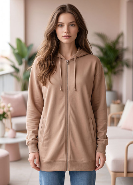 Brown Zipper Hoodie