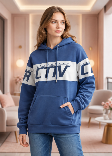 Navy Colorblock Hoodie 