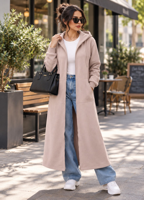 Zip Longer Hood L-Coral Texture