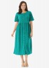 Button Front Long S-Green Polka