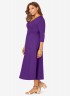 Purple Solid Midi Dress FS