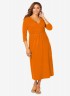 Orange Solid Midi Dress FS