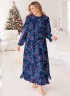 Flannel Long Blue Gown